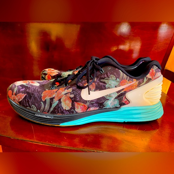 Nike Shoes Wmn Size13  Lunarglide 6 Photosynthesis Pack 776259-401 Floral Shoes - Picture 5 of 13